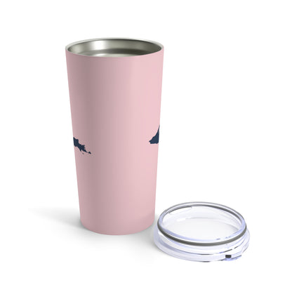 Michigan Upper Peninsula Tumbler (w/ UP Outline) | Pale Pink - 20oz