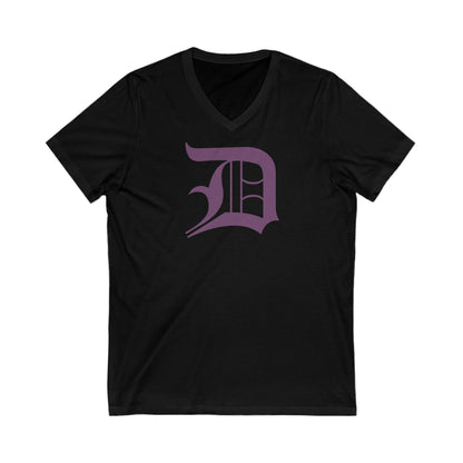 Detroit 'Old English D' T-Shirt (Plum) | Unisex V-Neck