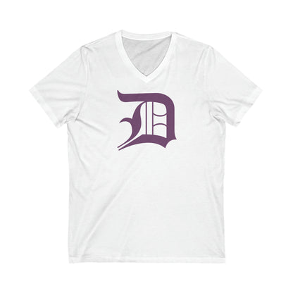 Detroit 'Old English D' T-Shirt (Plum) | Unisex V-Neck