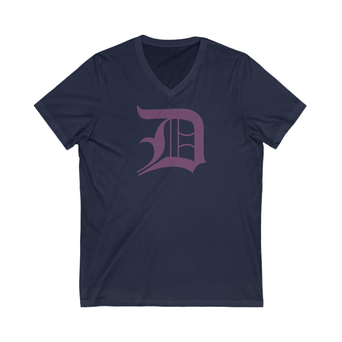 Detroit 'Old English D' T-Shirt (Plum) | Unisex V-Neck