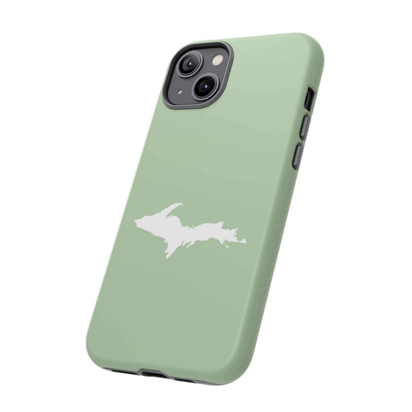 Michigan Upper Peninsula Tough Phone Case (Green Tea Color w/ UP Outline) | Apple iPhone