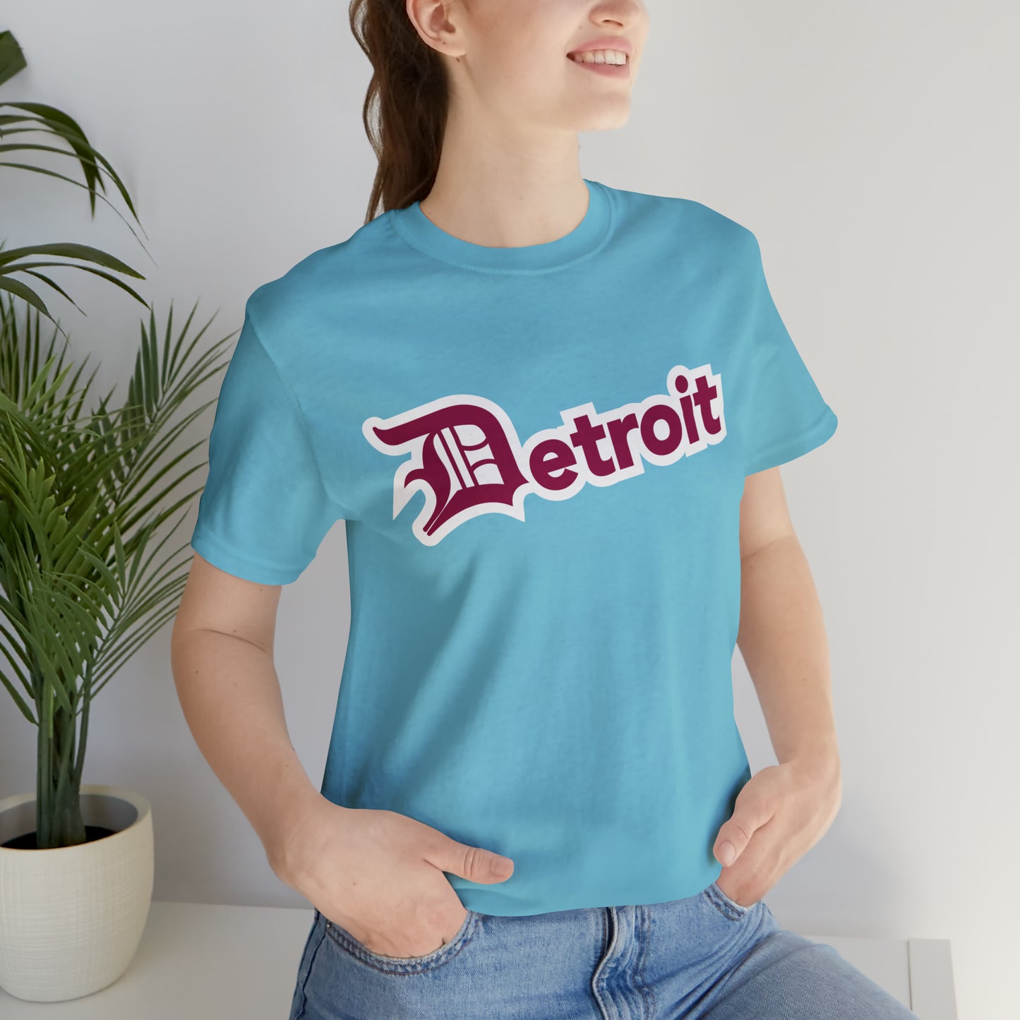 'Detroit' T-Shirt (Ruby Red w/ Old English 'D') | Unisex Standard