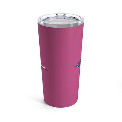 Michigan Upper Peninsula Tumbler (w/ UP USA Flag) | Apple Blossom Pink - 20oz