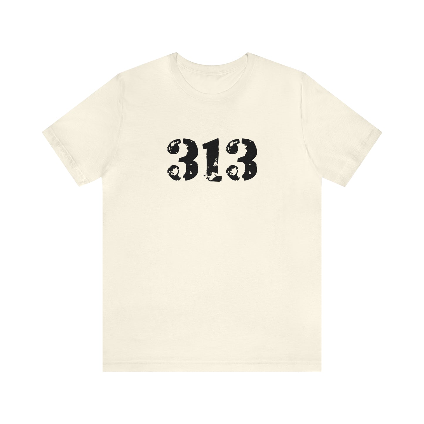 Detroit '313' T-Shirt (Distressed Stencil Font) | Unisex Standard Fit