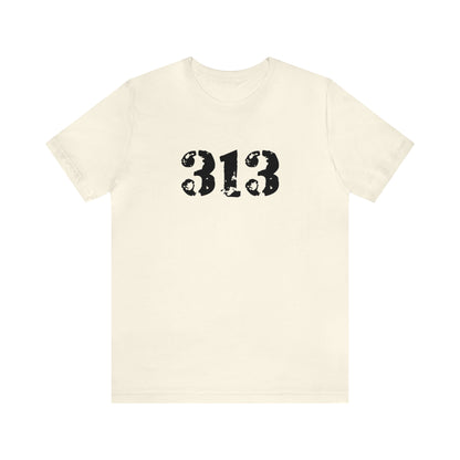 Detroit '313' T-Shirt (Distressed Stencil Font) | Unisex Standard Fit