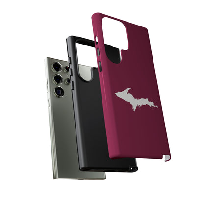 Michigan Upper Peninsula Tough Phone Case (Ruby Red w/ UP Outline) | Samsung & Pixel Android