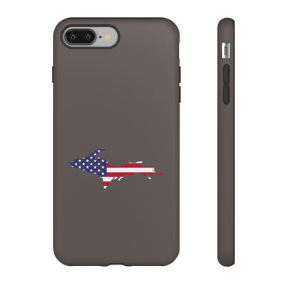 Michigan Upper Peninsula Tough Phone Case (Warren Tank Grey w/ UP USA Outline) | Apple iPhone