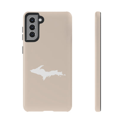 Michigan Upper Peninsula Tough Phone Case (White Pine Color w/ UP Outline) | Samsung & Pixel Android