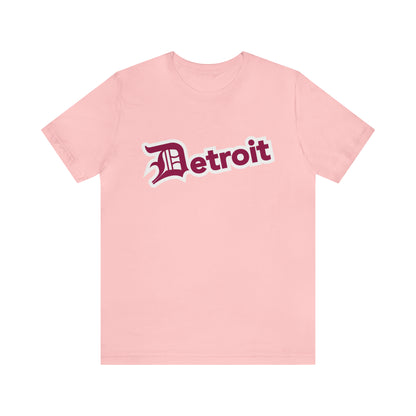 'Detroit' T-Shirt (Ruby Red w/ Old English 'D') | Unisex Standard