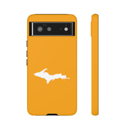 Michigan Upper Peninsula Tough Phone Case (Autumn Birch Leaf Color w/ UP Outline) | Samsung & Pixel Android