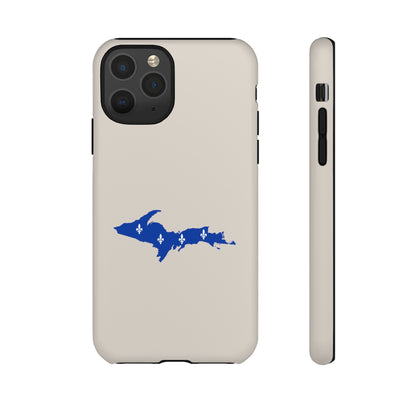 Michigan Upper Peninsula Tough Phone Case (Canvas Color w/ UP Quebec Flag Outline) | Apple iPhone