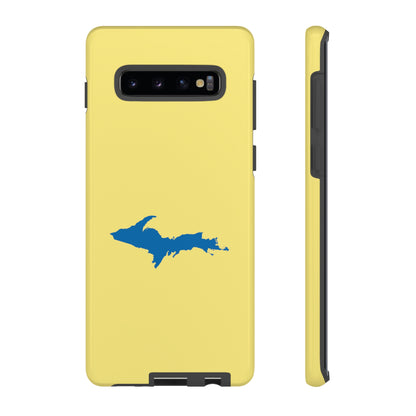 Michigan Upper Peninsula Tough Phone Case (Yellow Cherry w/ Azure UP Outline) | Samsung & Pixel Android