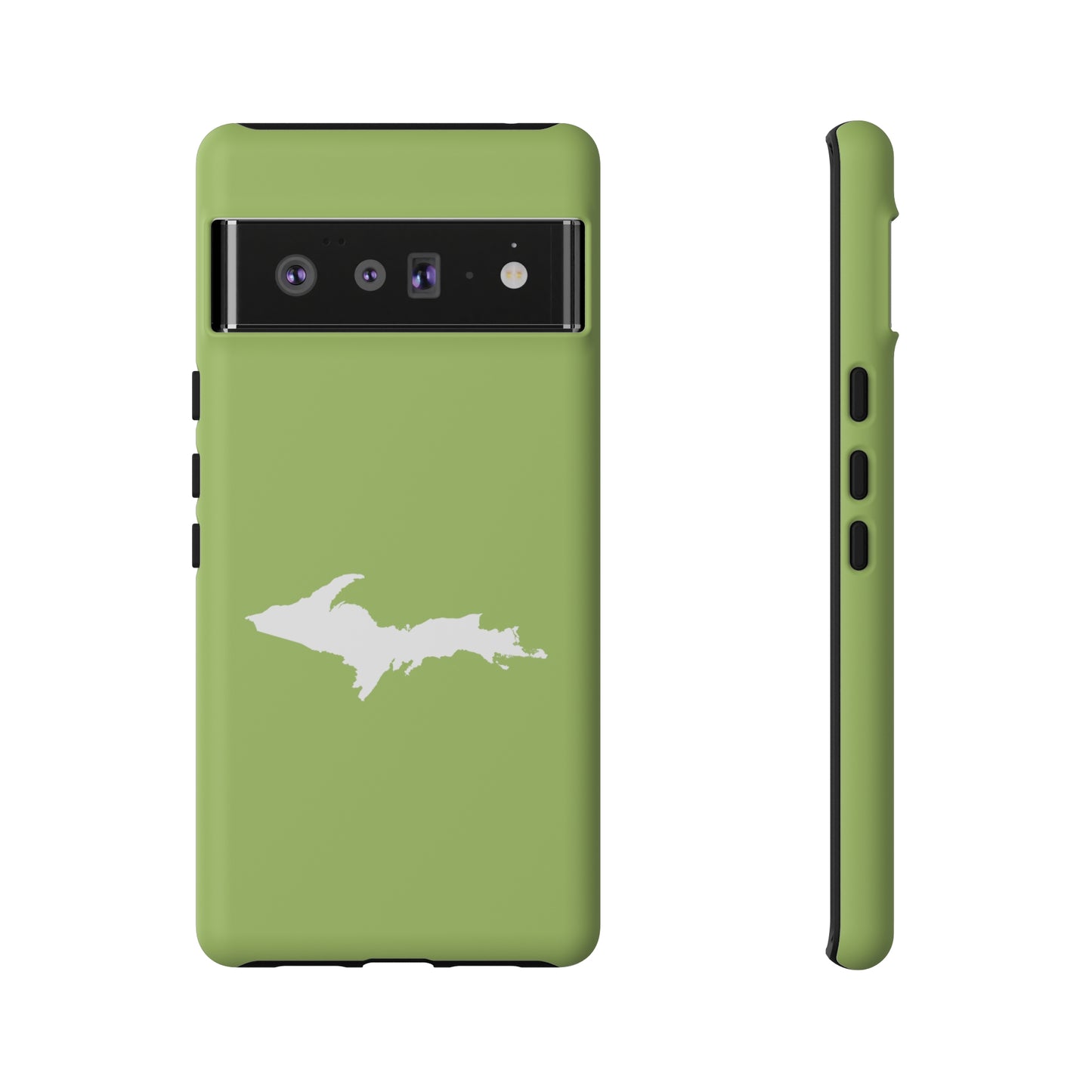 Michigan Upper Peninsula Tough Phone Case (Gooseberry Green w/ UP Outline) | Samsung & Pixel Android