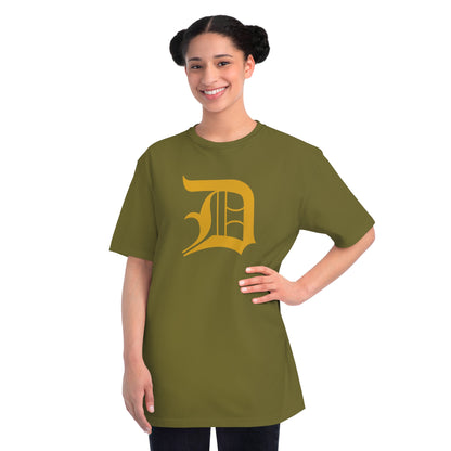 Detroit 'Old English D' T-Shirt (Gold) | Unisex Organic