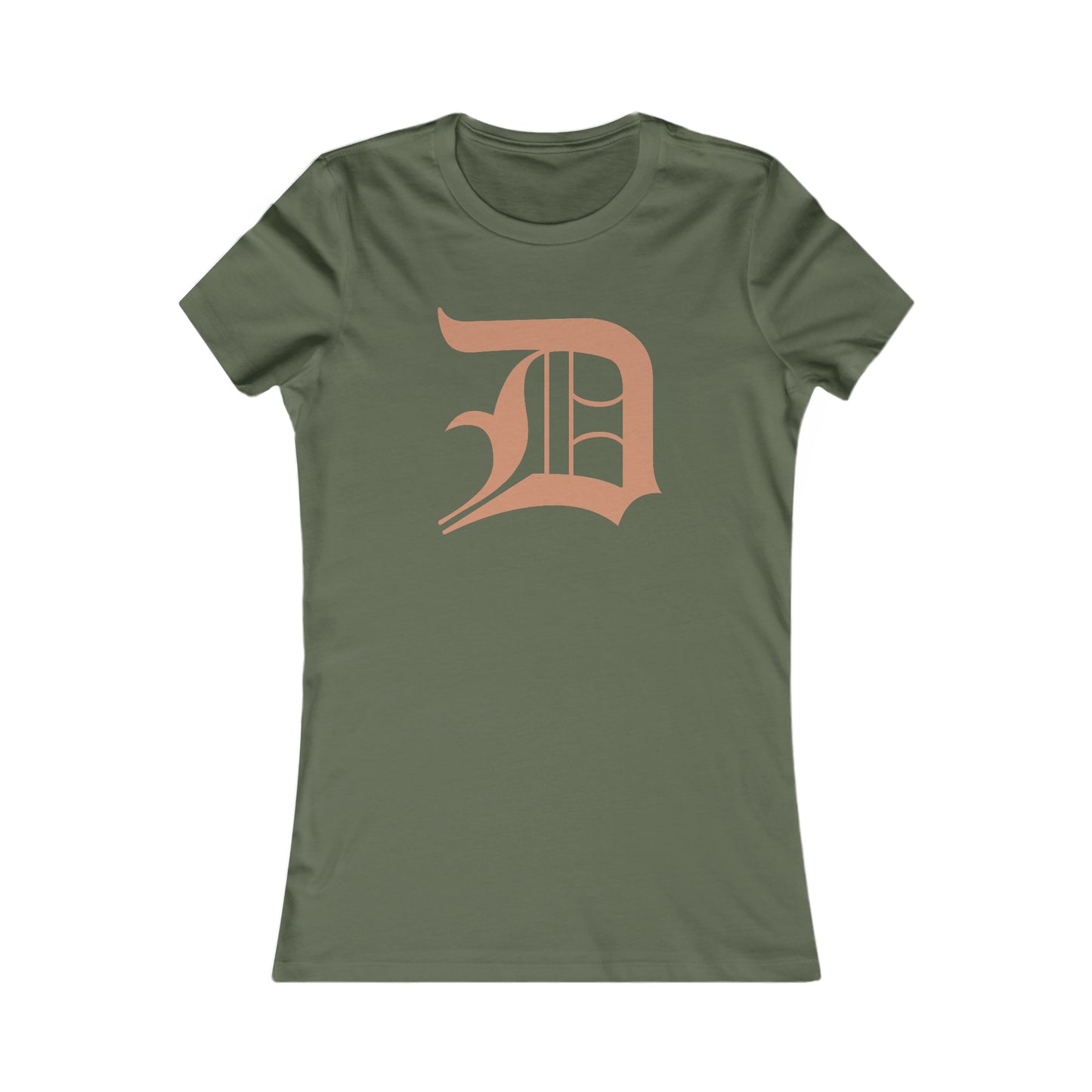 Detroit 'Old English D' T-Shirt (Copper) | Women's Slim Fit