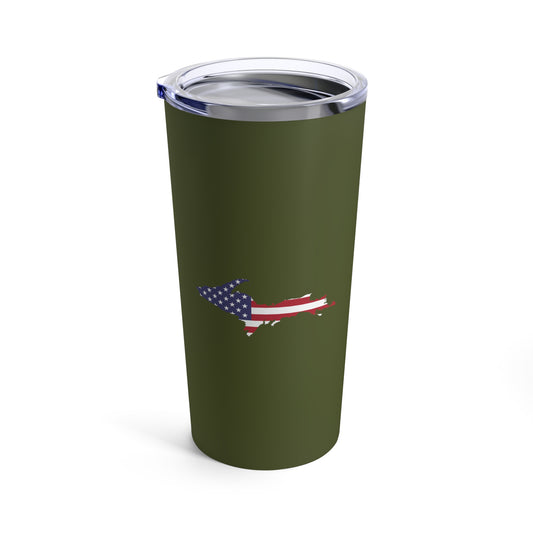 Michigan Upper Peninsula Tumbler (w/ UP USA Flag) | Army Green - 20oz