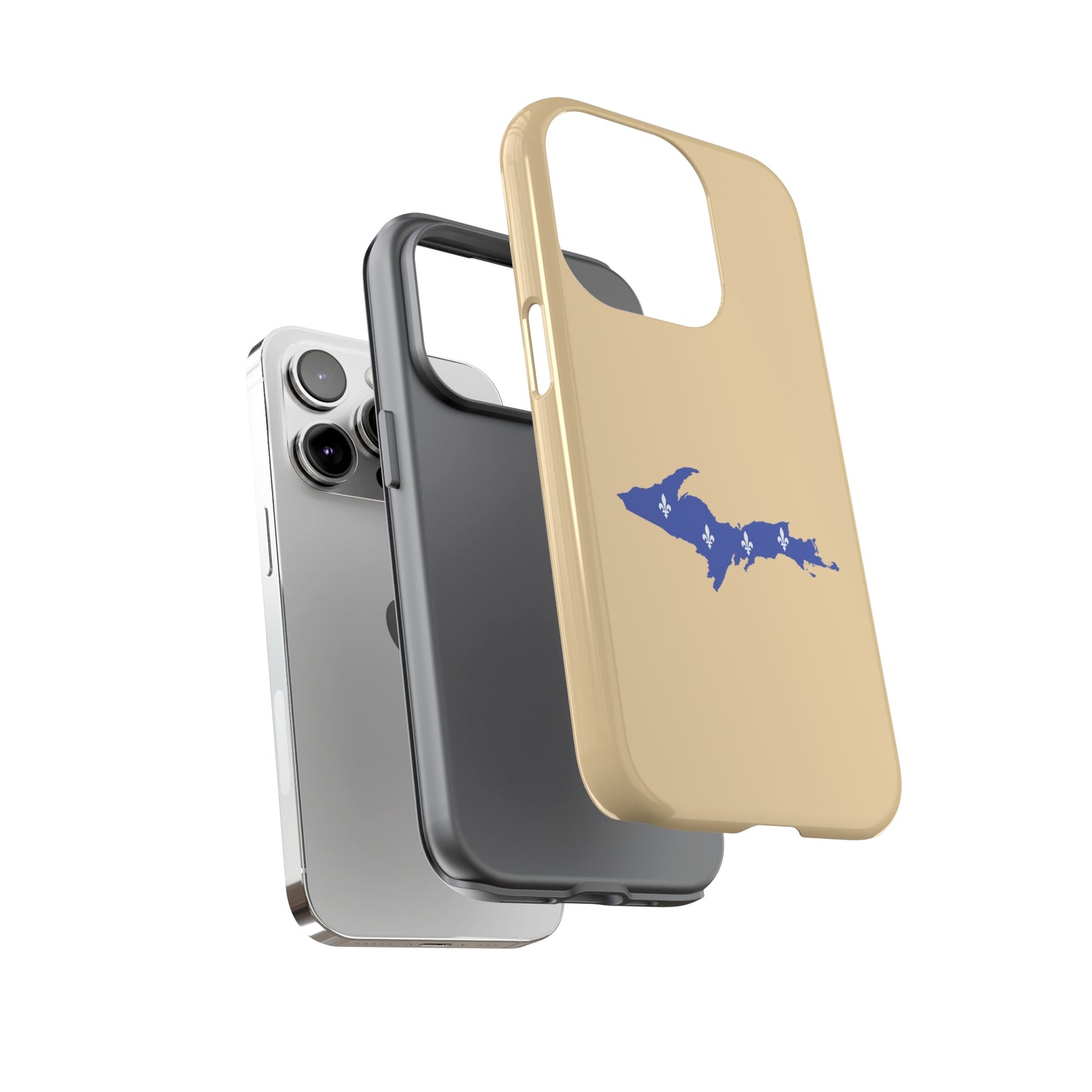 Michigan Upper Peninsula Tough Phone Case (Maple Color w/ UP Quebec Flag Outline) | Apple iPhone