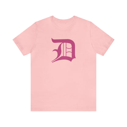 Detroit 'Old English D' T-Shirt (Apple Blossom Pink) | Unisex Standard