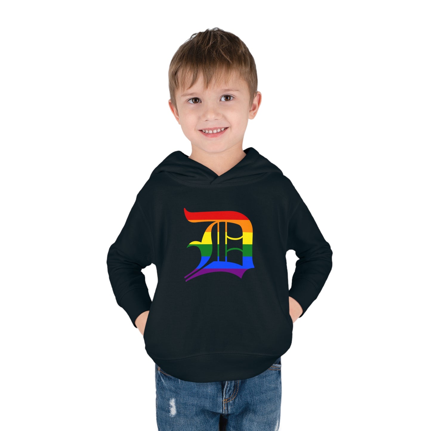 Detroit 'Old English D' Hoodie (Rainbow Pride Edition)| Unisex Toddler