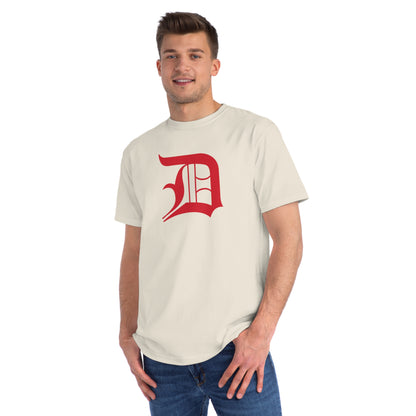 Detroit 'Old English D' T-Shirt (Aliform Red) | Unisex Organic