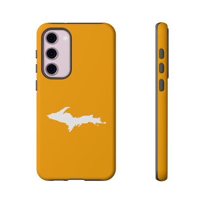 Michigan Upper Peninsula Tough Phone Case (Autumn Birch Leaf Color w/ UP Outline) | Samsung & Pixel Android