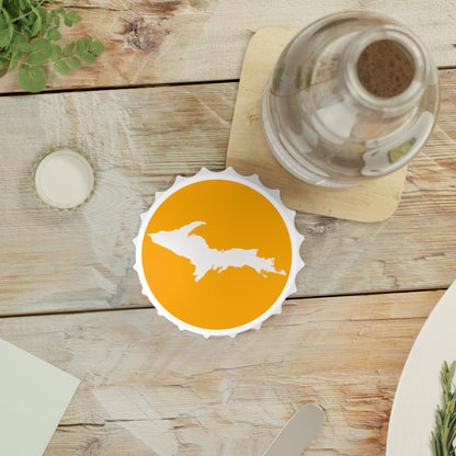 Michigan Upper Peninsula Bottle Opener (w/ UP Outline) | Birch Leaf Orange