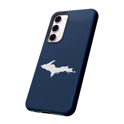 Michigan Upper Peninsula Tough Phone Case (Navy w/ White UP Outline) | Samsung & Pixel Android