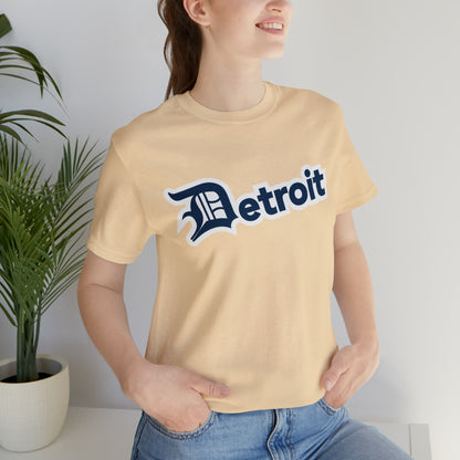 'Detroit' T-Shirt (Navy w/ Old English 'D') | Unisex Standard