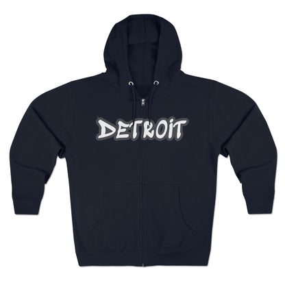 'Detroit' Hoodie (Iron Ore Grey Tag Font) | Unisex Full Zip