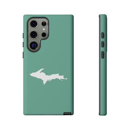 Michigan Upper Peninsula Tough Phone Case ('64 Metallic Mint Green w/ UP Outline) | Samsung & Pixel Android