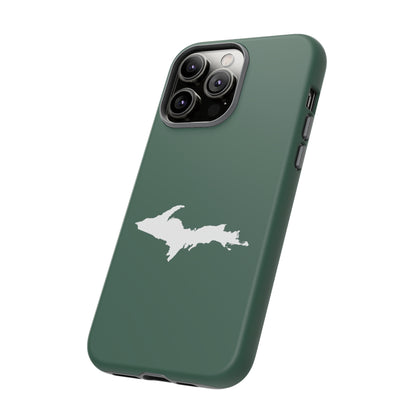 Michigan Upper Peninsula Tough Phone Case (Ginger Ale Green w/ UP Outline) | Apple iPhone