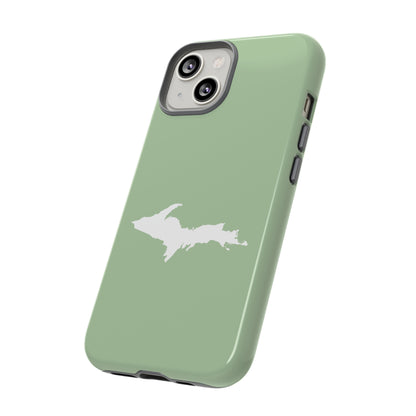 Michigan Upper Peninsula Tough Phone Case (Green Tea Color w/ UP Outline) | Apple iPhone