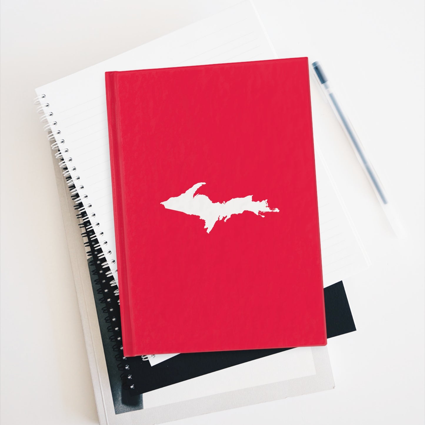 Michigan Upper Peninsula Blank Sketchbook (w/ UP Outline) | Lighthouse Red