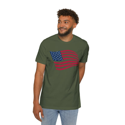 Wavy United States Flag T-Shirt | Made in USA