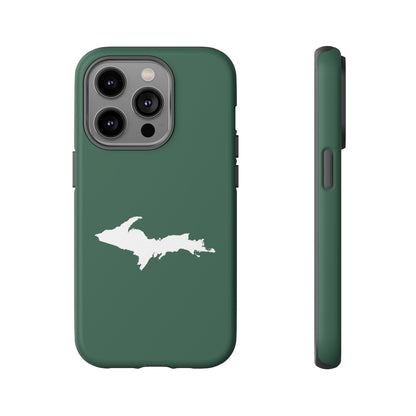 Michigan Upper Peninsula Tough Phone Case (Ginger Ale Green w/ UP Outline) | Apple iPhone