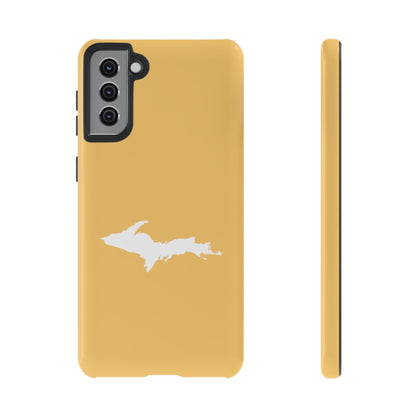 Michigan Upper Peninsula Tough Phone Case (Citrine Color w/ UP Outline) | Samsung & Pixel Android