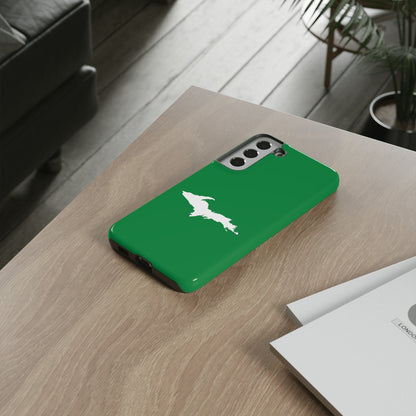 Michigan Upper Peninsula Tough Phone Case (Mackinac Bridge Green w/ UP Outline) | Samsung & Pixel Android