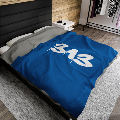 Detroit '313 Plush Blanket | Azure