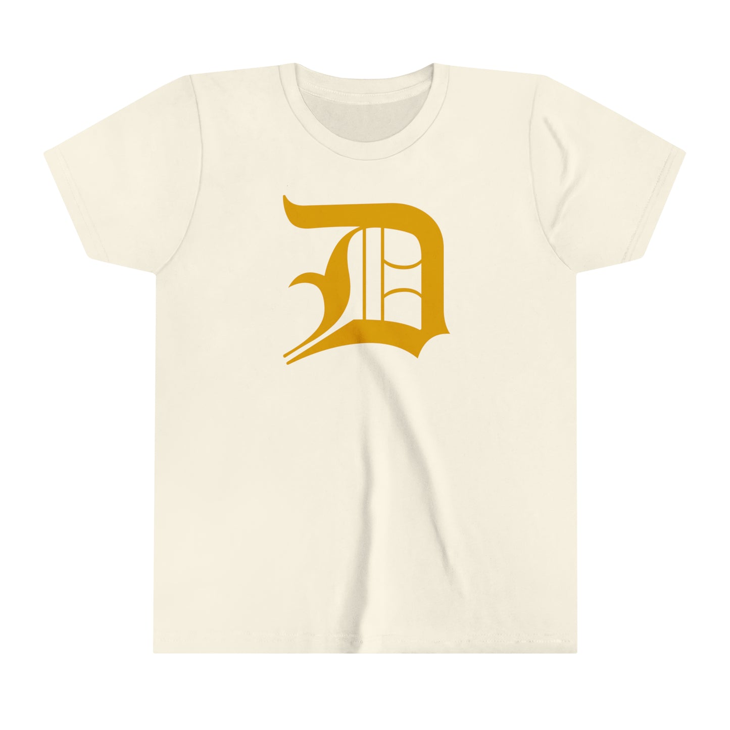 Detroit 'Old English D' T-Shirt (Gold) | Youth Short Sleeve