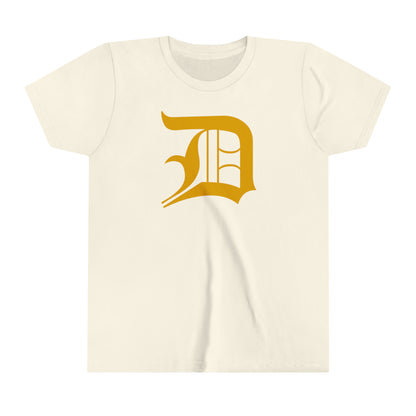 Detroit 'Old English D' T-Shirt (Gold) | Youth Short Sleeve