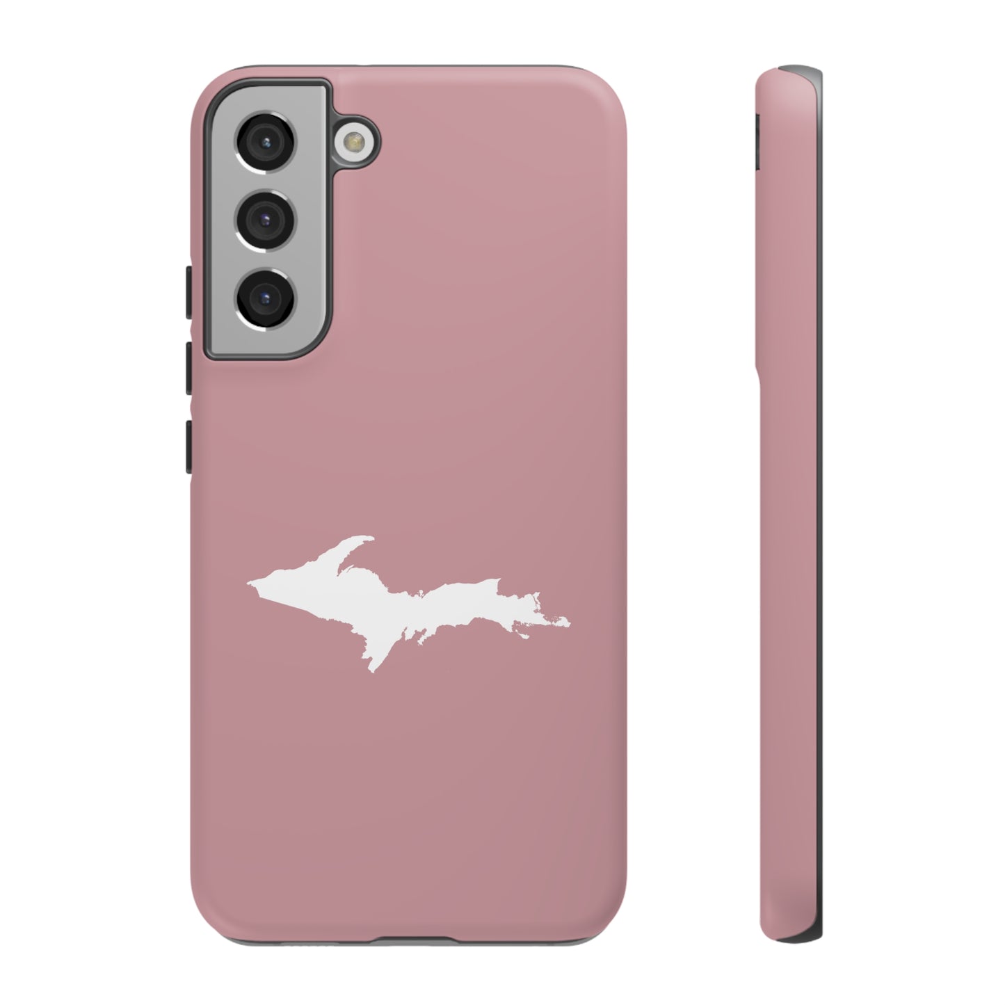 Michigan Upper Peninsula Tough Phone Case (Cherry Blossom Color w/ UP Outline) | Samsung & Pixel Android