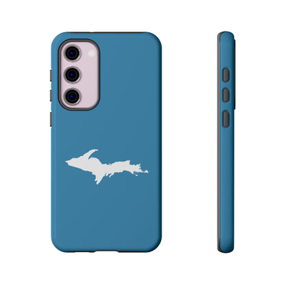 Michigan Upper Peninsula Tough Phone Case (Lake Michigan Blue w/ UP Outline) | Samsung & Pixel Android