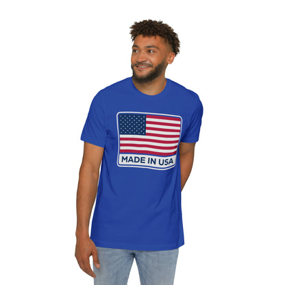 'Made in USA' T-Shirt (Square Flag Slate ) | Made in USA