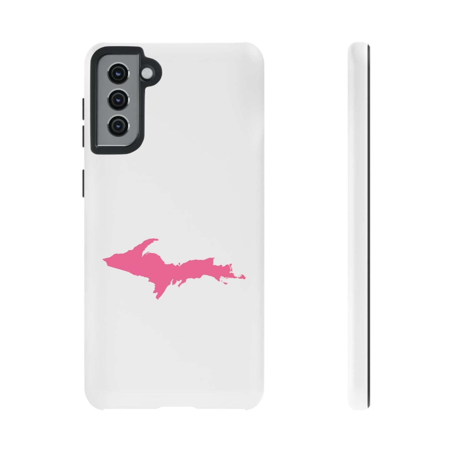 Michigan Upper Peninsula Tough Phone Case (w/ Pink UP Flag Outline) | Samsung & Pixel Android