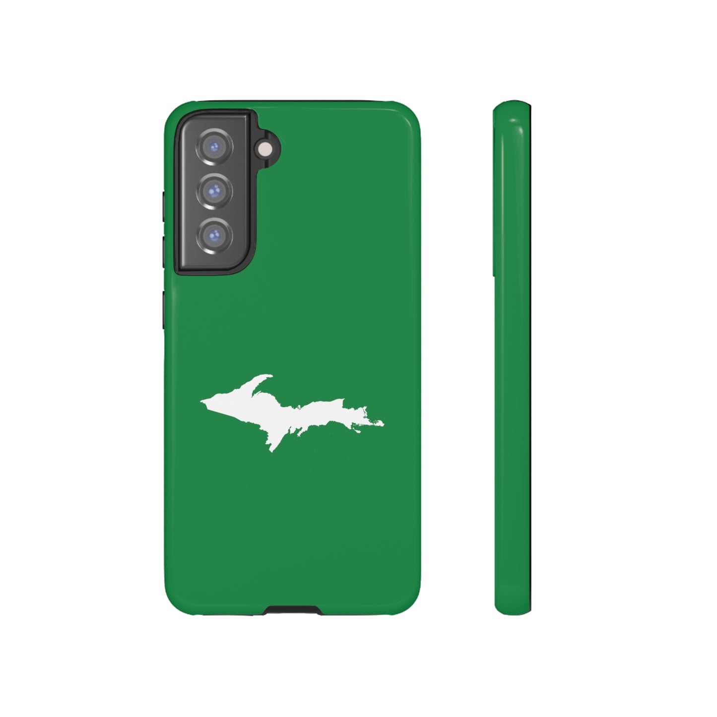 Michigan Upper Peninsula Tough Phone Case (Mackinac Bridge Green w/ UP Outline) | Samsung & Pixel Android