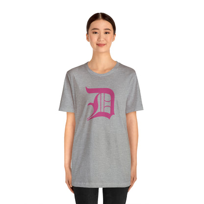 Detroit 'Old English D' T-Shirt (Apple Blossom Pink) | Unisex Standard