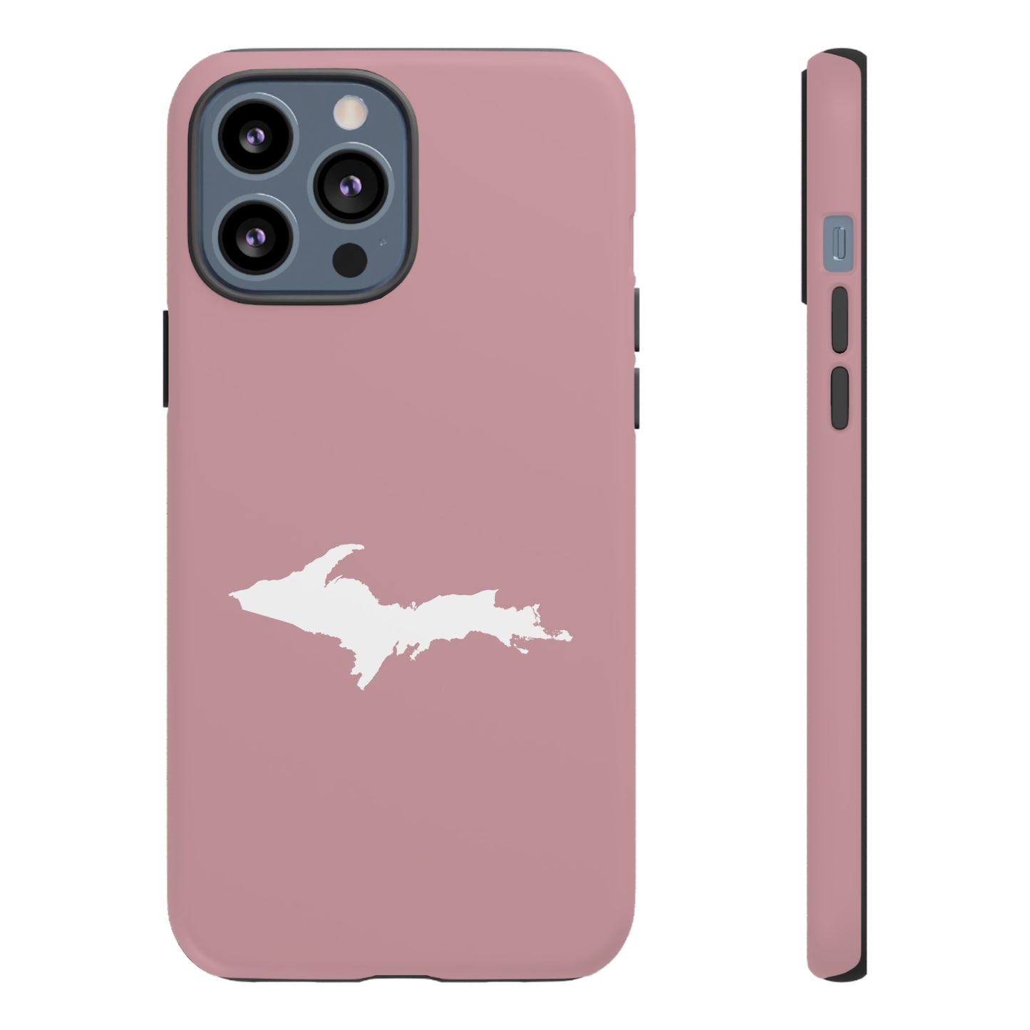 Michigan Upper Peninsula Tough Phone Case (Cherry Blossom Pink w/ UP Outline) | Apple iPhone