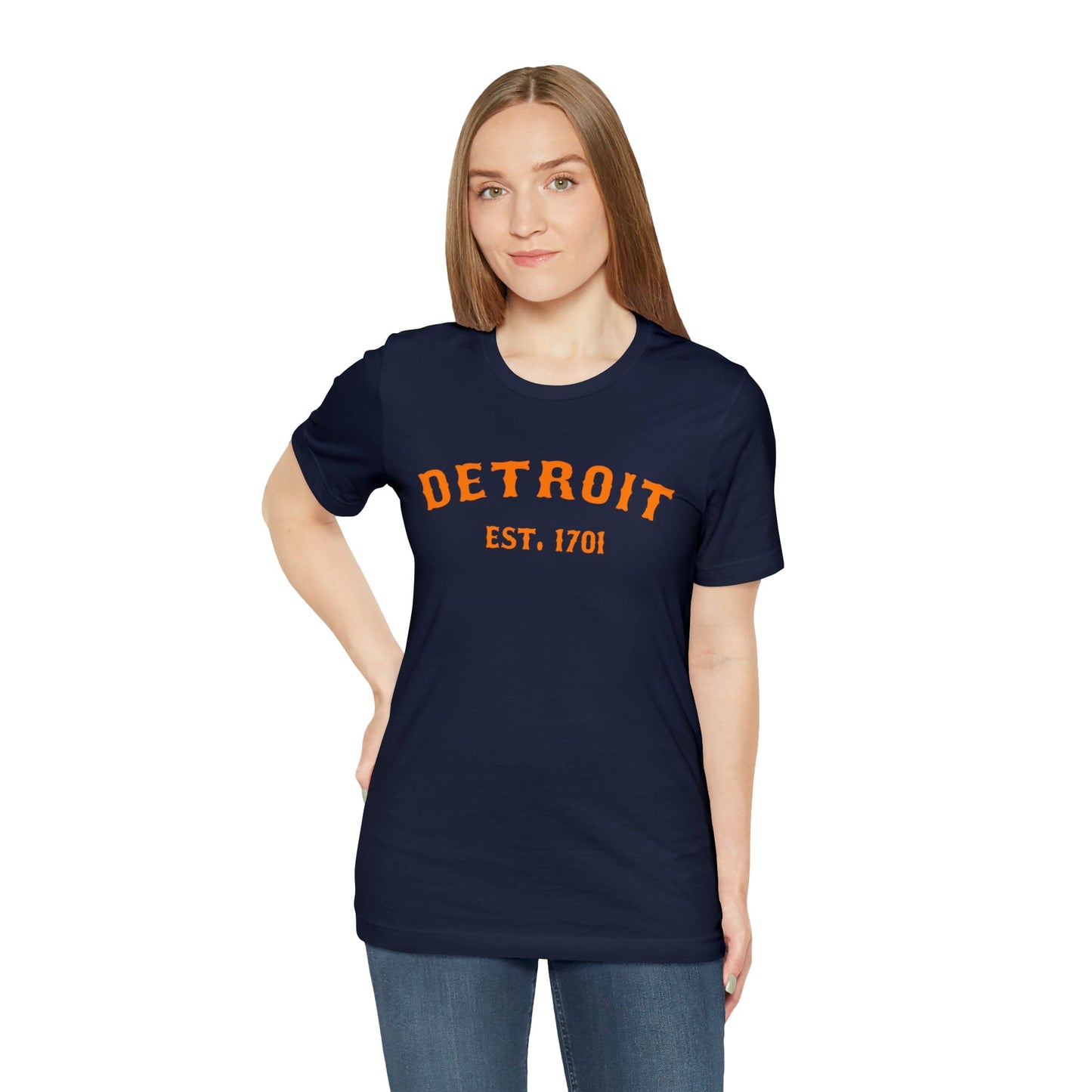 Detroit EST. 1701' T-Shirt (Orange Ballpark Font) | Unisex Standard