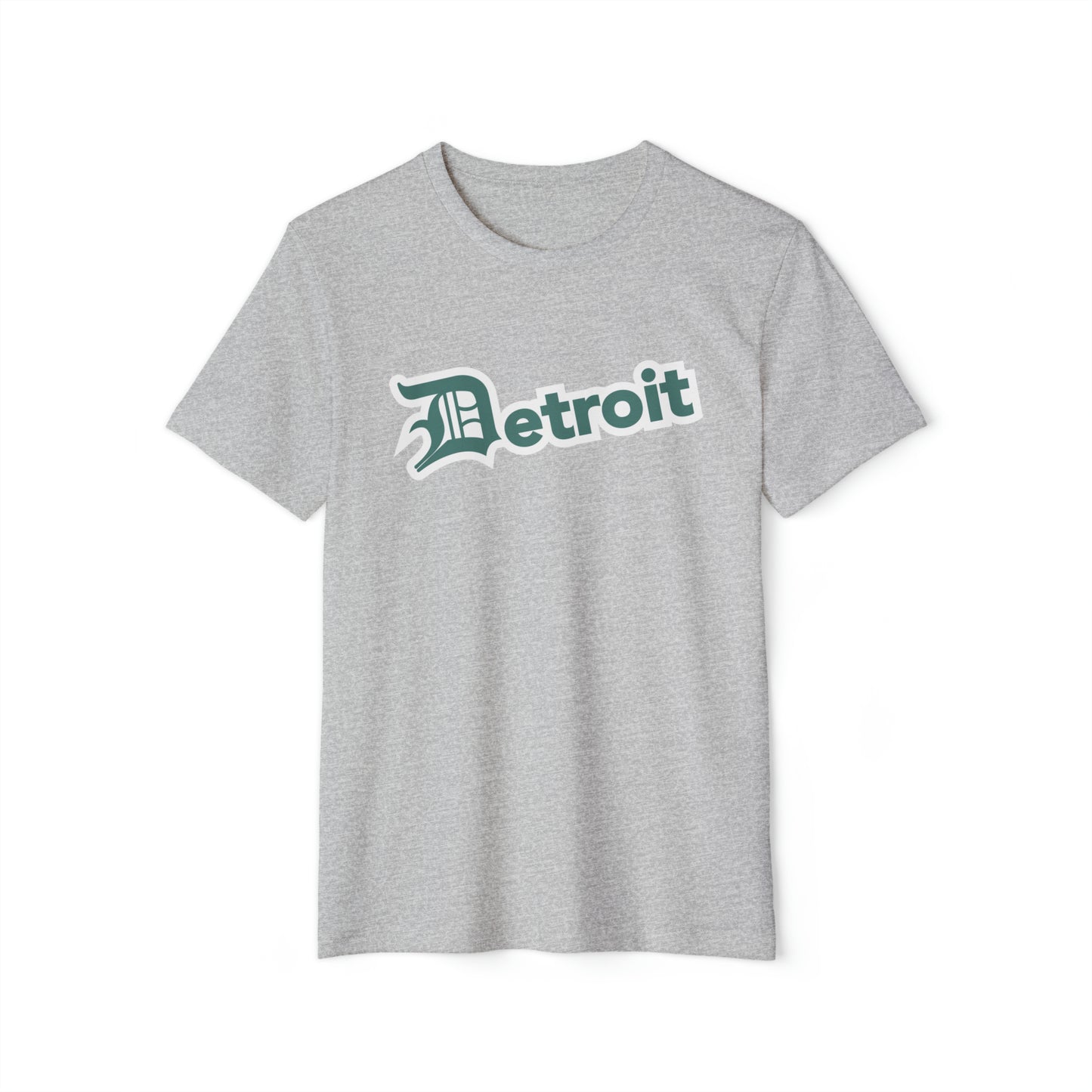 'Detroit' T-Shirt (Copper Green Old English 'D') | Unisex Recycled Organic