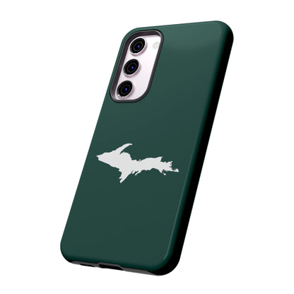 Michigan Upper Peninsula Tough Phone Case (Green w/ White UP Outline) | Samsung & Pixel Android